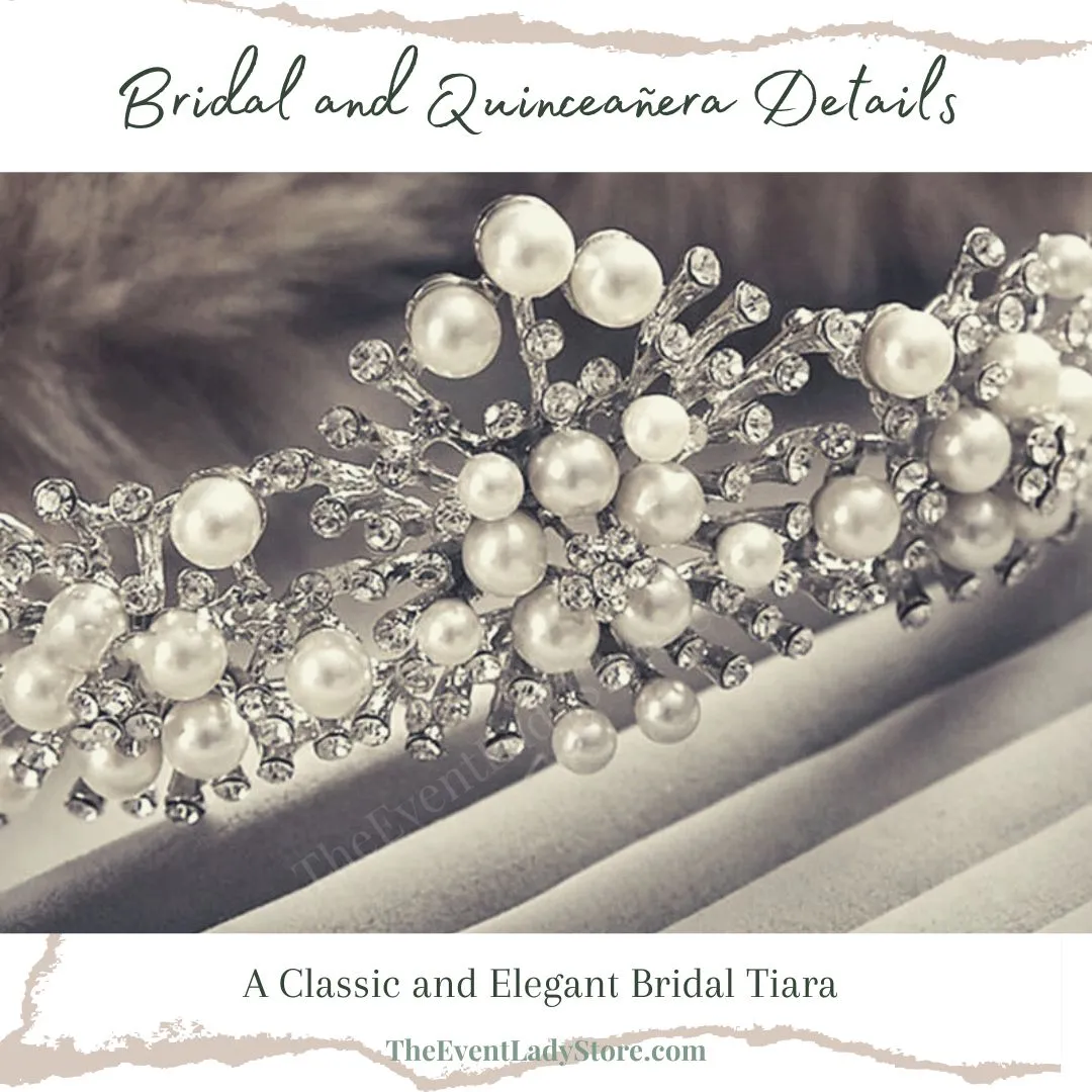 Elegant Nouvelle Fashion Pearl Crown Crystal Rhinestone Tiara