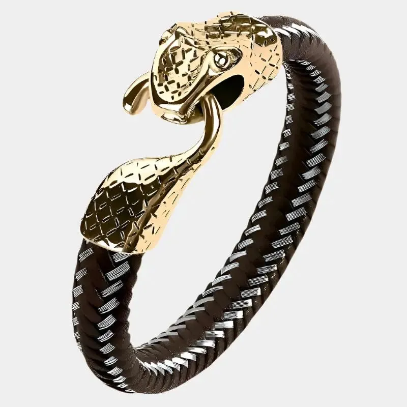 Elegant Snake Bracelet - Cross & Crown