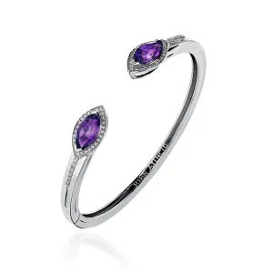 Elixir Gemstone Hinged Cuff with Diamonds