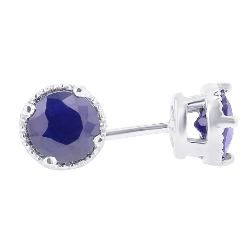 Ellie Blue Sapphire Stud Earrings 5/8ct