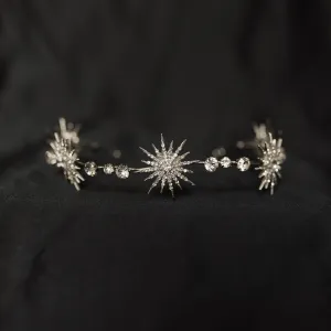 Ellie's Sunburst Hair Band Vine in Silver