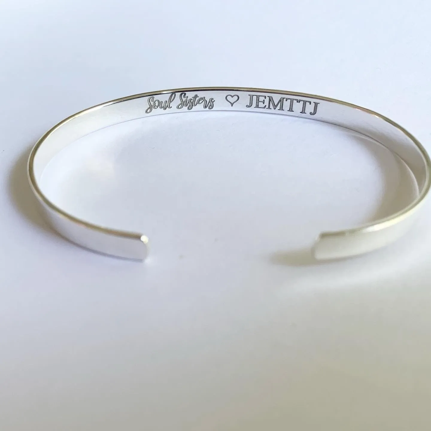 Engraved Sterling Silver Cuff