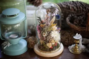 Extra Large Dried Flowers Glass Dome / Cloche