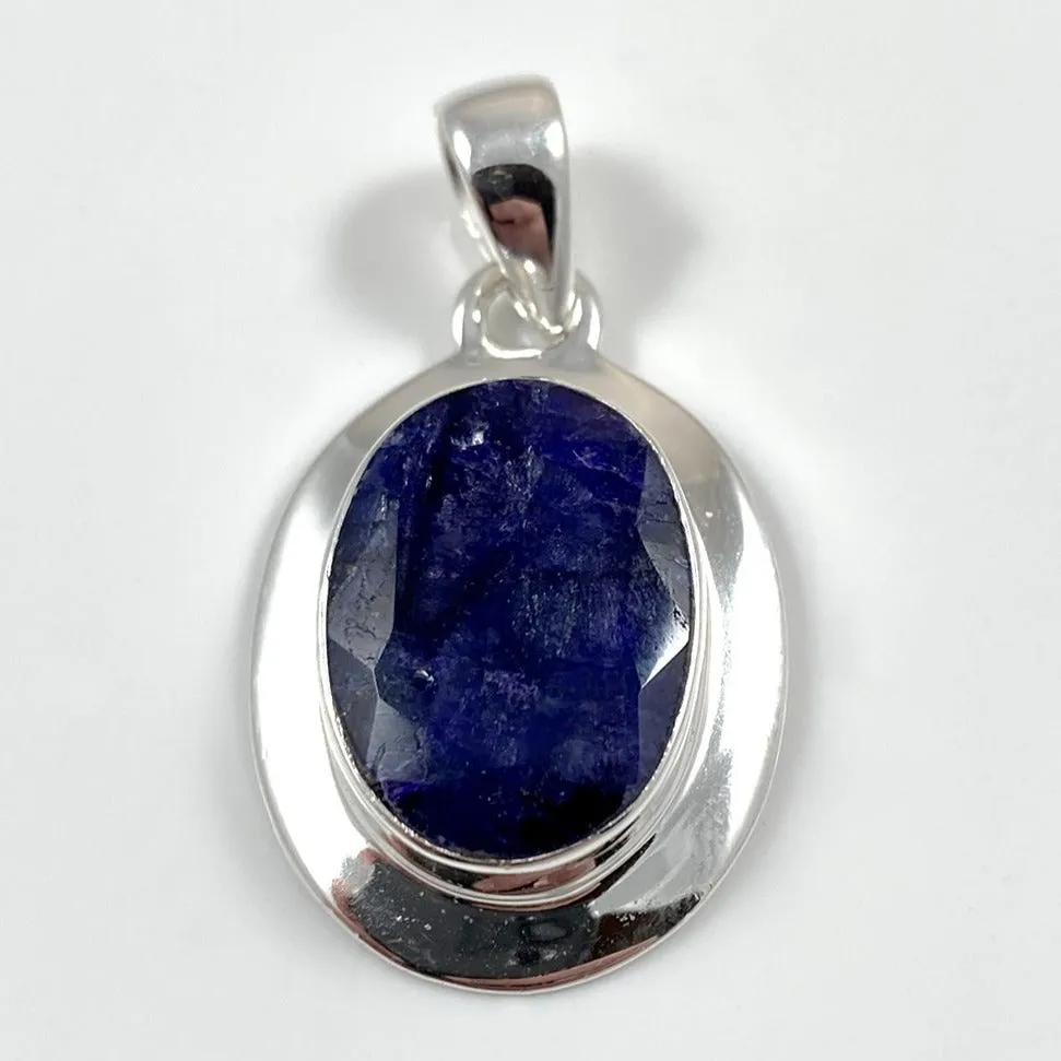 Faceted Indian Sapphire Pendant