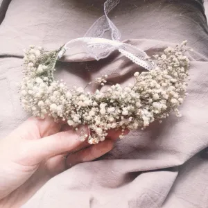 Flower Girl Crown / Baby Floral Crown / Baby's Breath Baby Crown / Newborn Crown / Newborn Photo Prop / flower crown baby