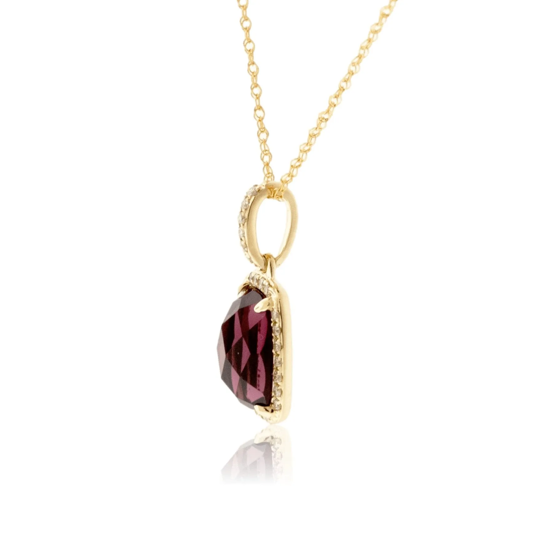 Garnet and Diamond Halo Style Pendant