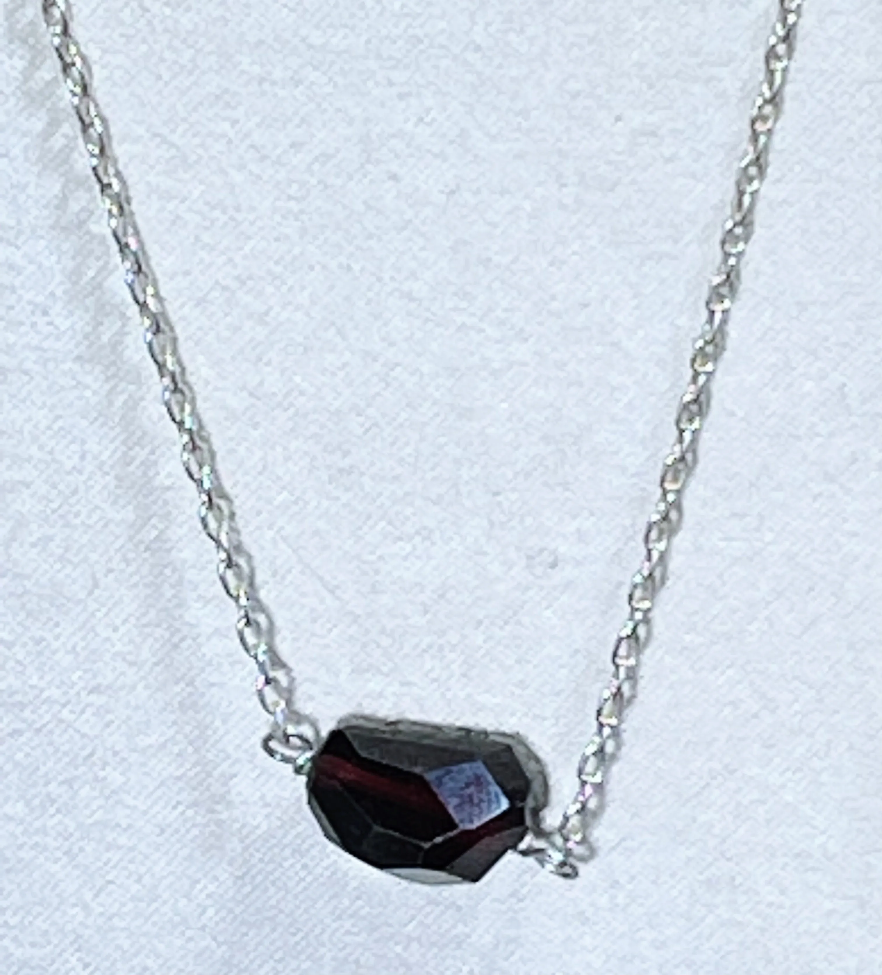 Garnet Necklace 16"