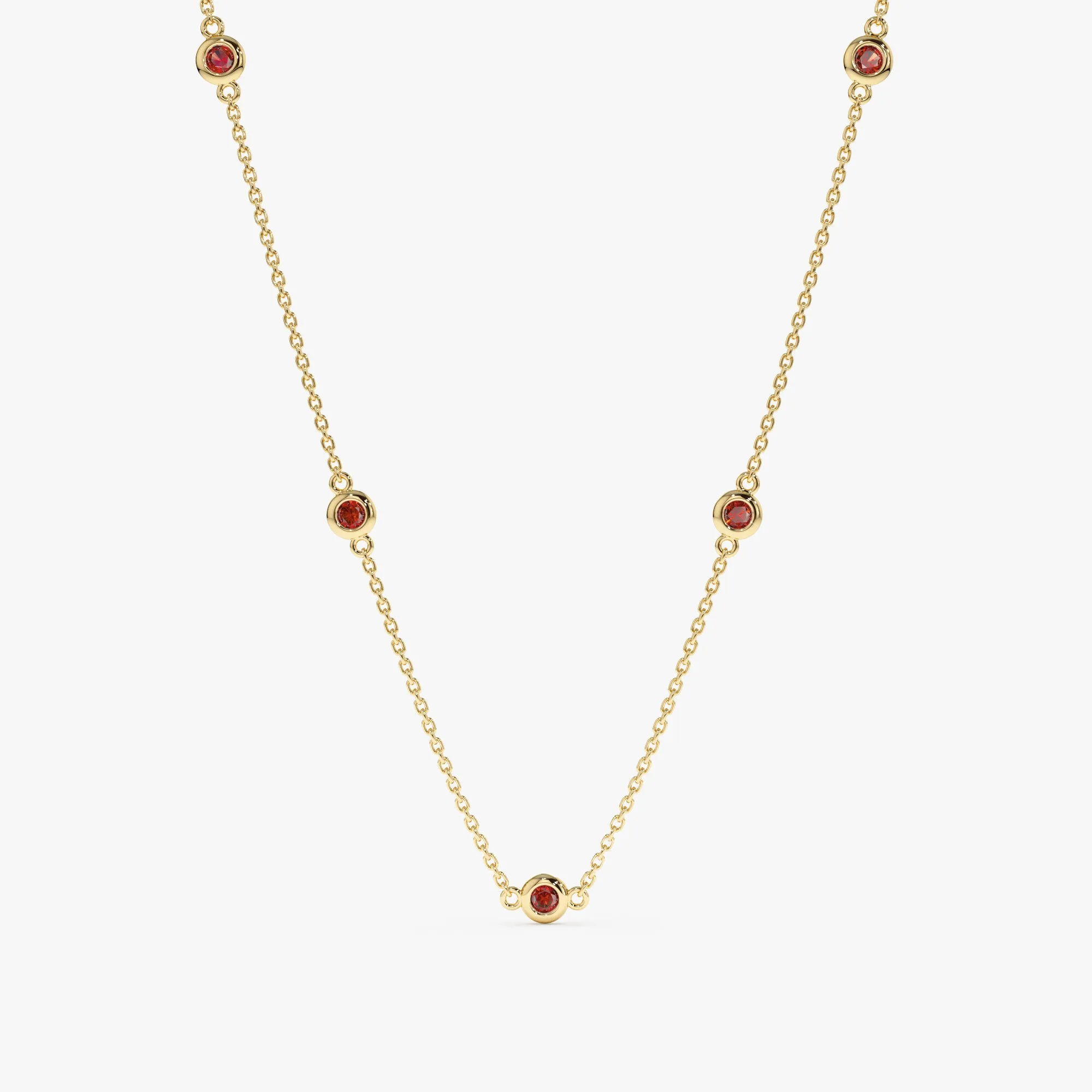 Garnet Station Necklace, Gwen