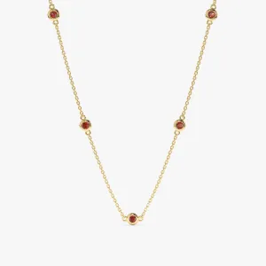 Garnet Station Necklace, Gwen