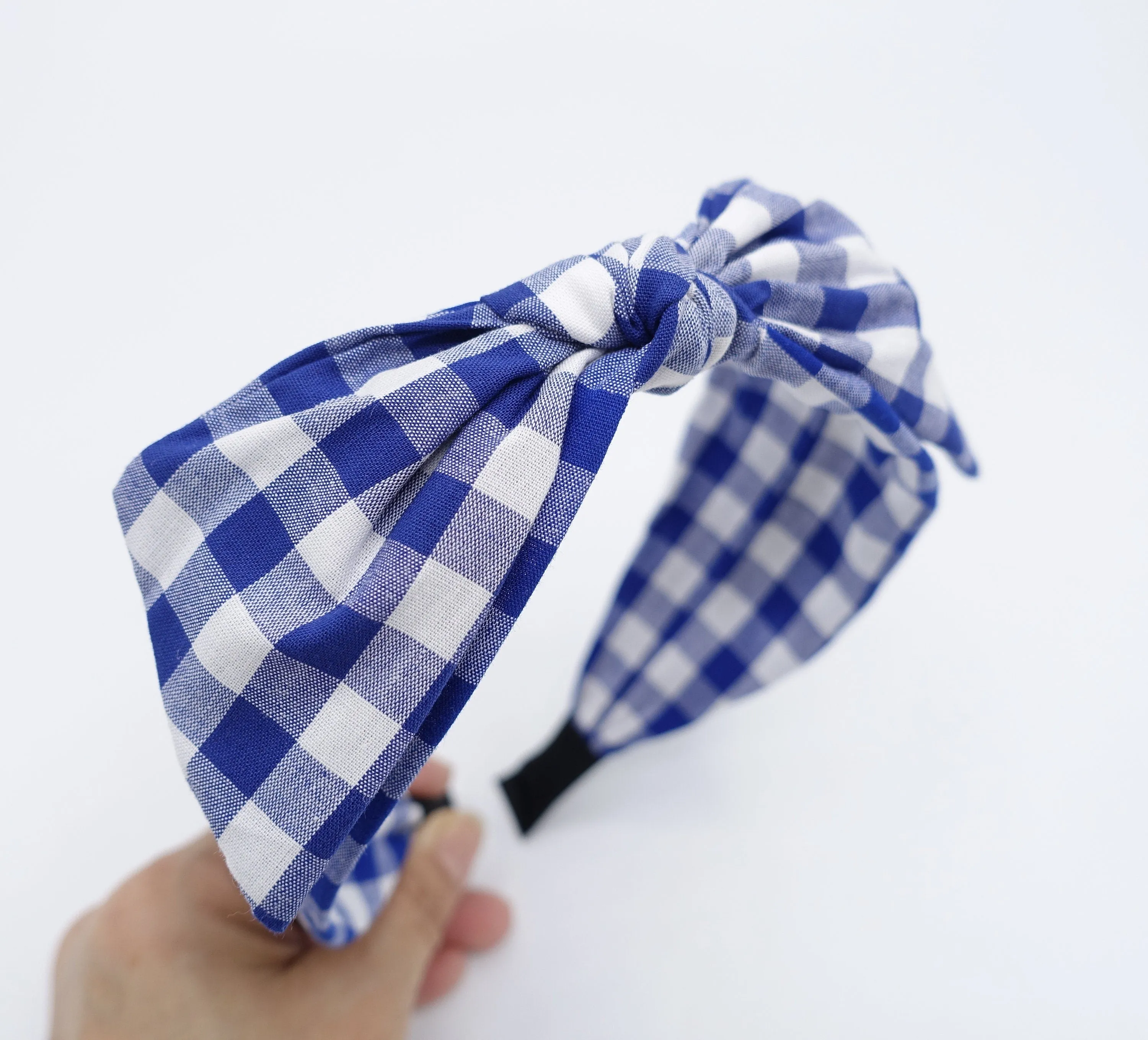 gingham check headband, bow knot headband, casual headband for women