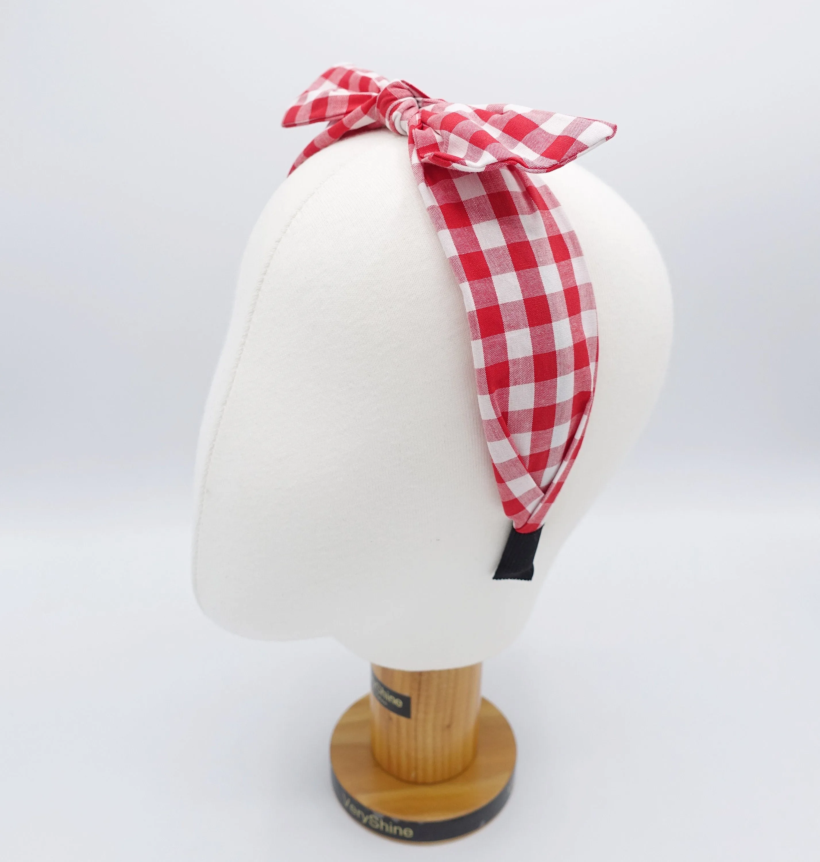 gingham check headband, bow knot headband, casual headband for women