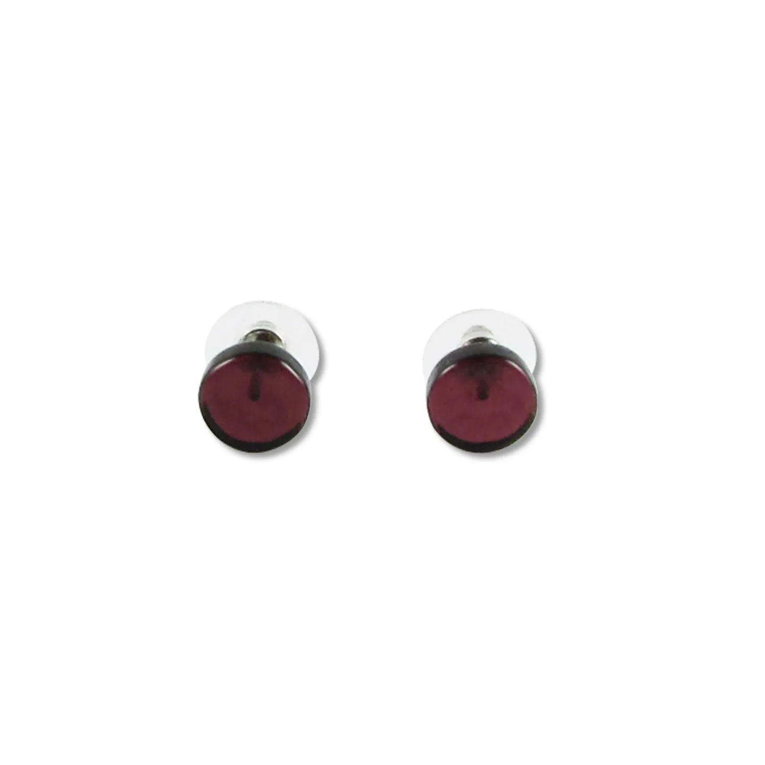 Glass Circle Studs - Pink