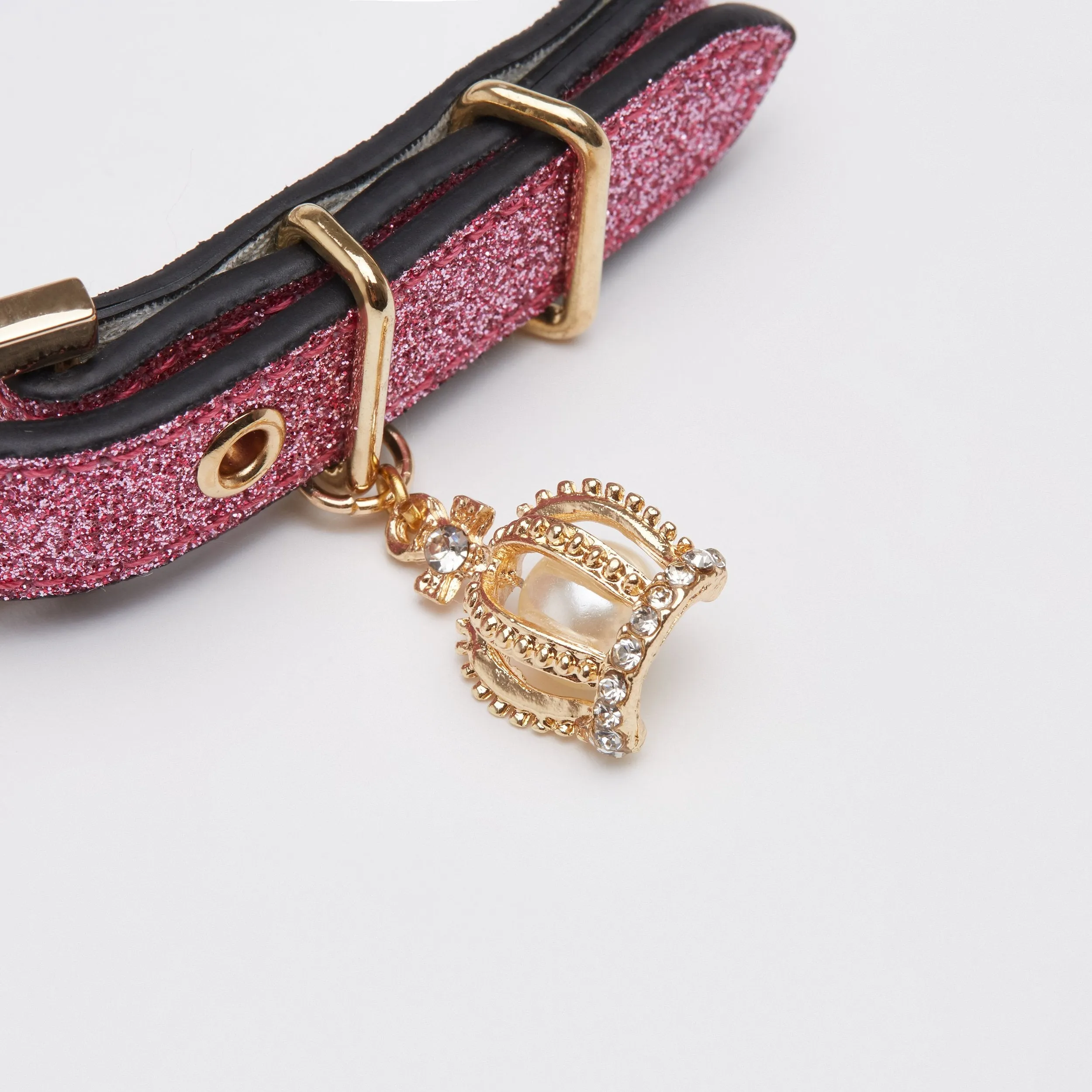 Glitter Collar with Crown (Rose)