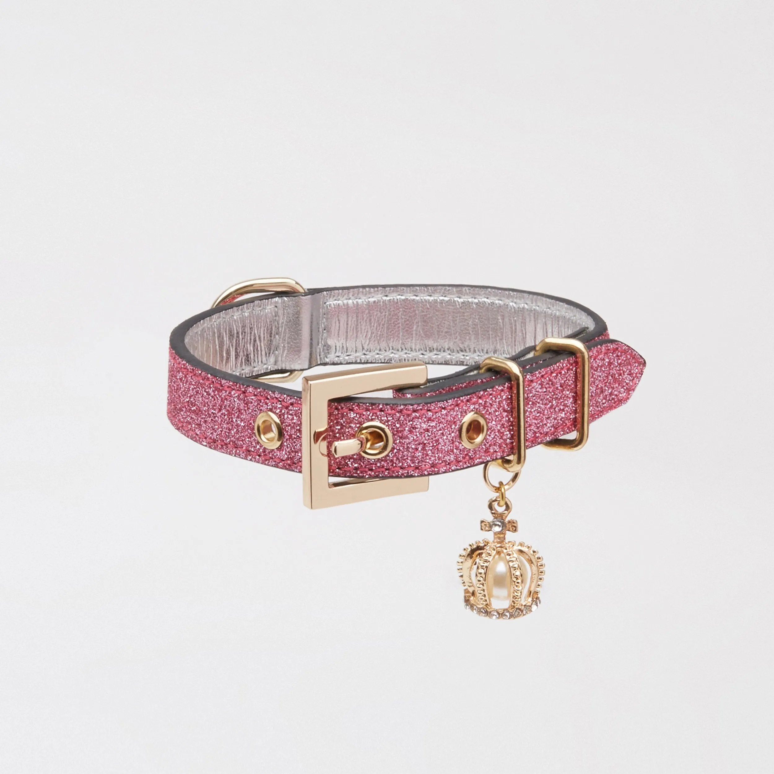 Glitter Collar with Crown (Rose)