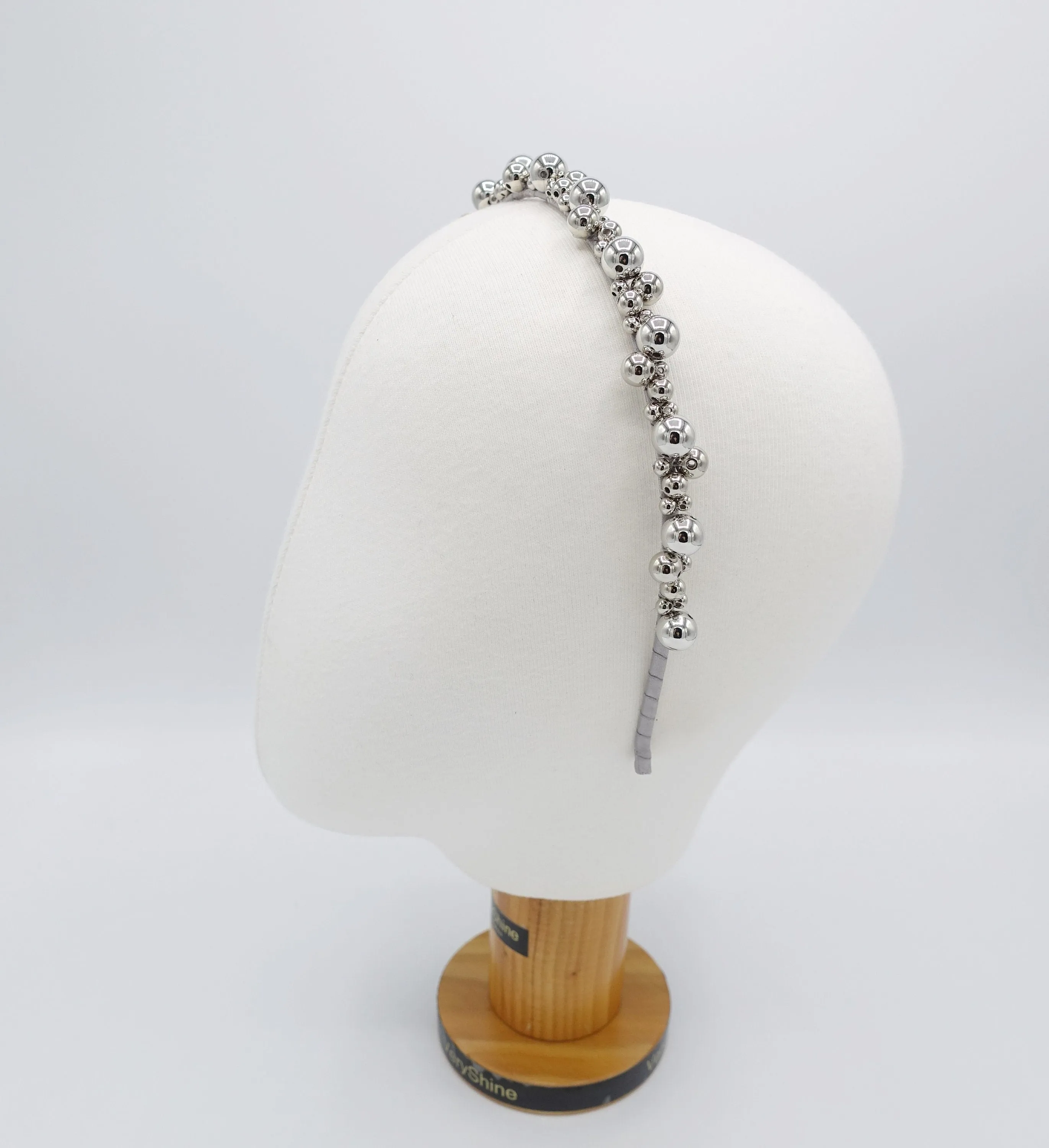 glossy metal ball headband for women