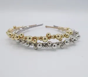 glossy metal ball headband for women