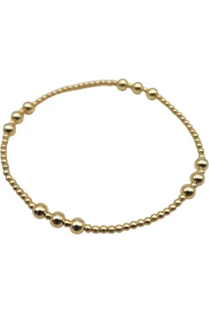 Gold Beaded 2mm with 4mm Beads Bracelet