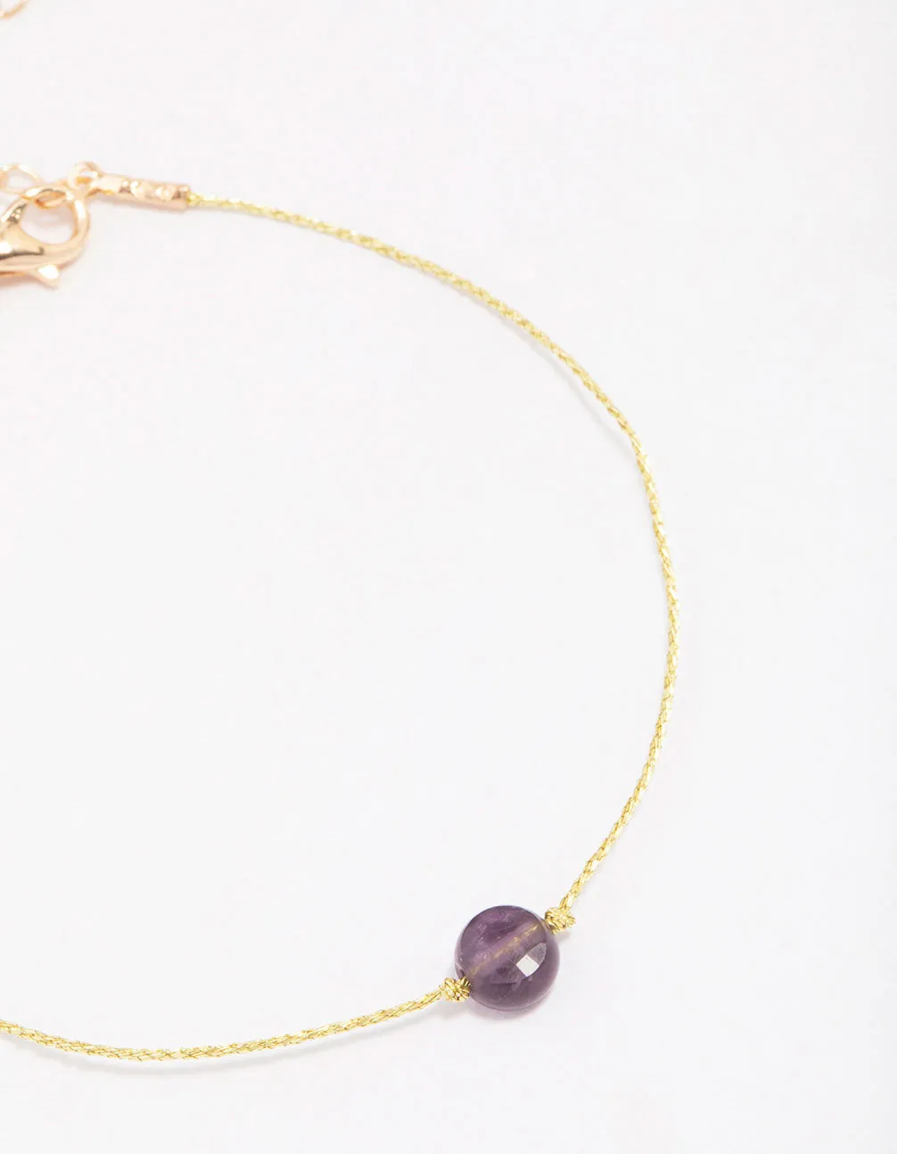 Gold Beaded Semi-Precious Stone Bracelet