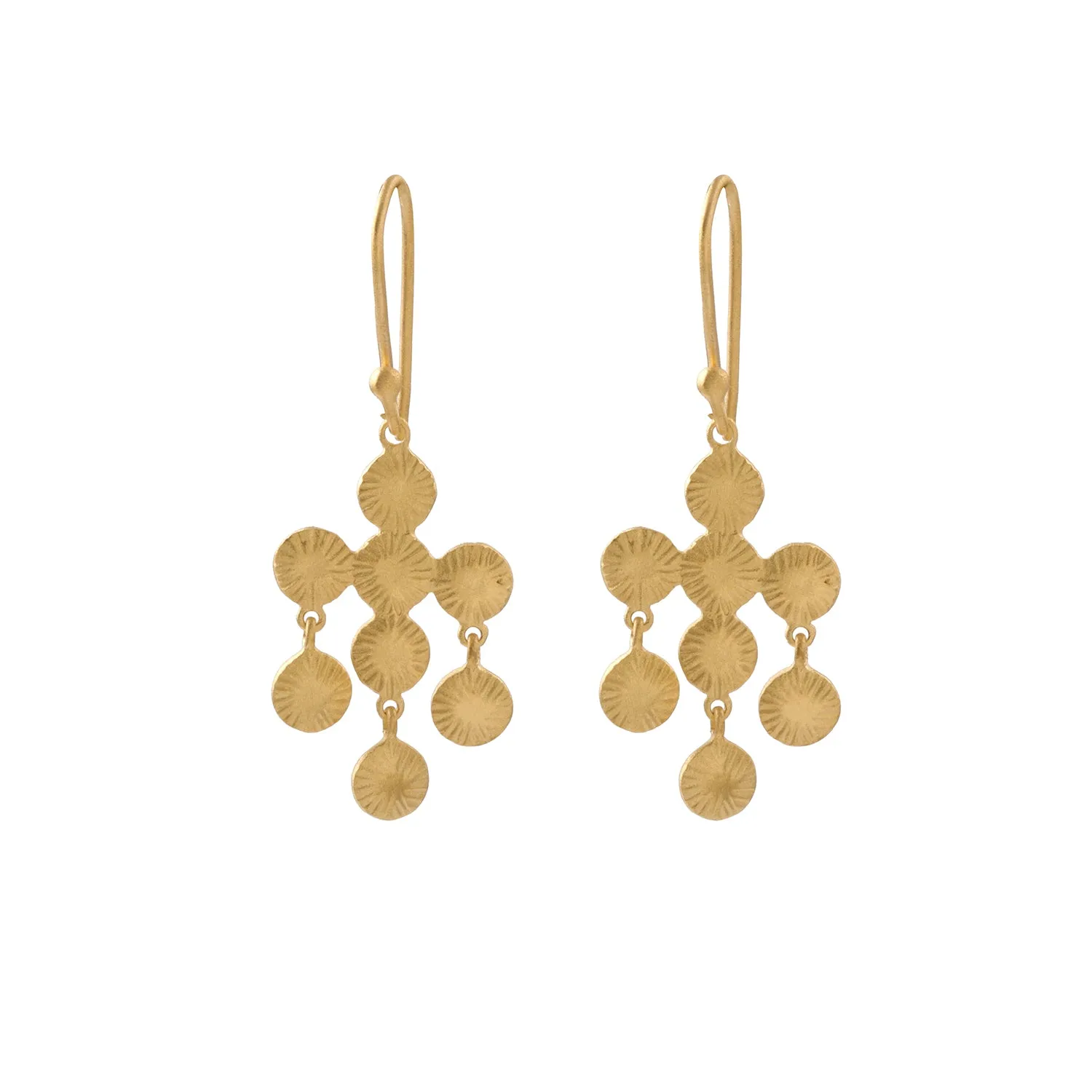 Gold Lotus Chandelier Earrings