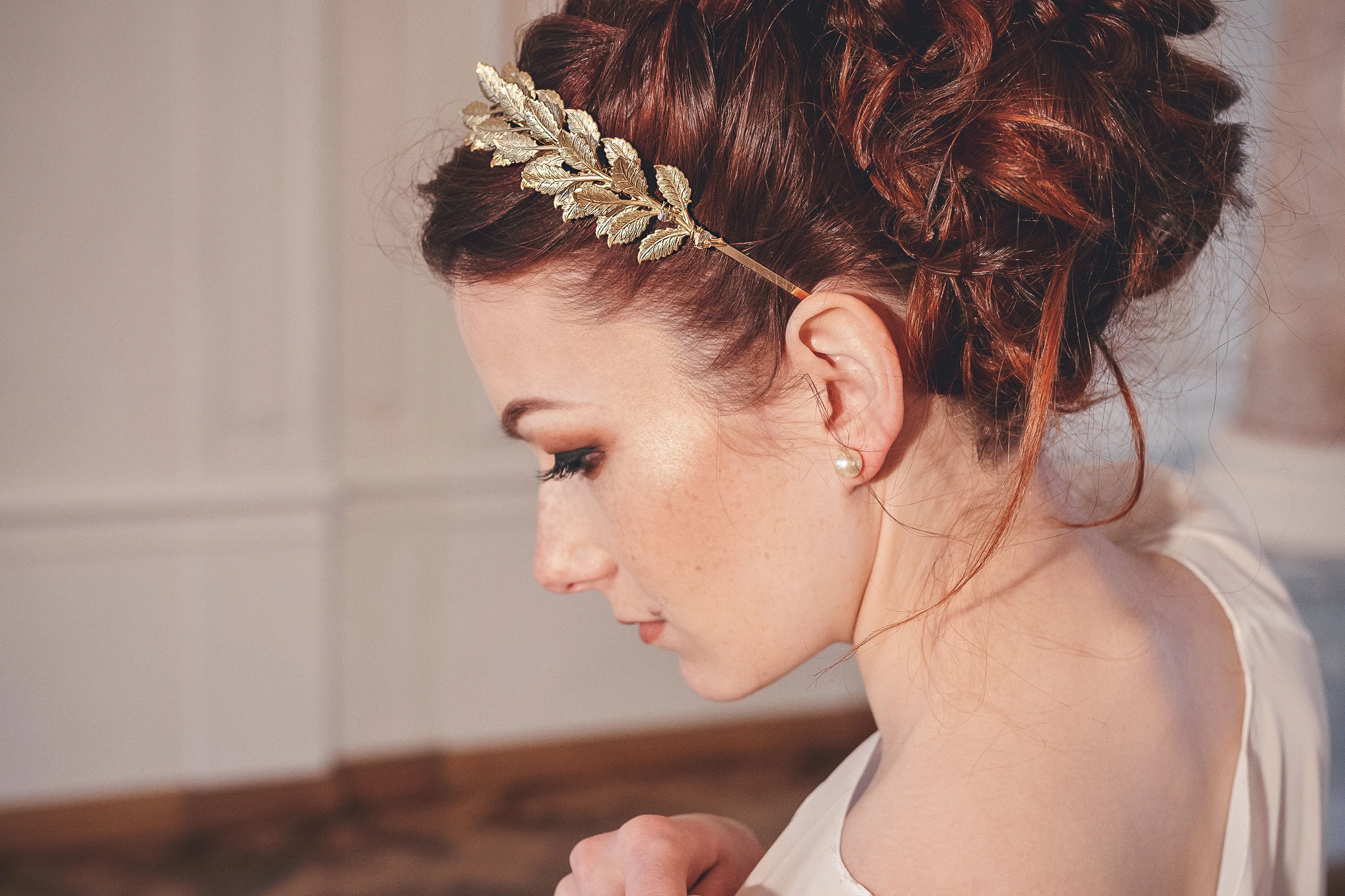 Gold wedding crown - CLOTILDE