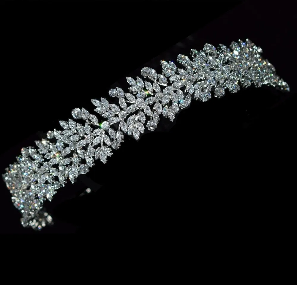 Gorgeous Diamond Like Cubic Zirconia Crystal Bridal Tiara Headband