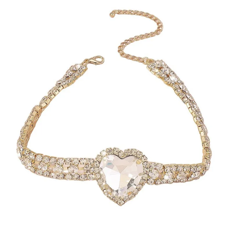 Heart Rhinestone Choker