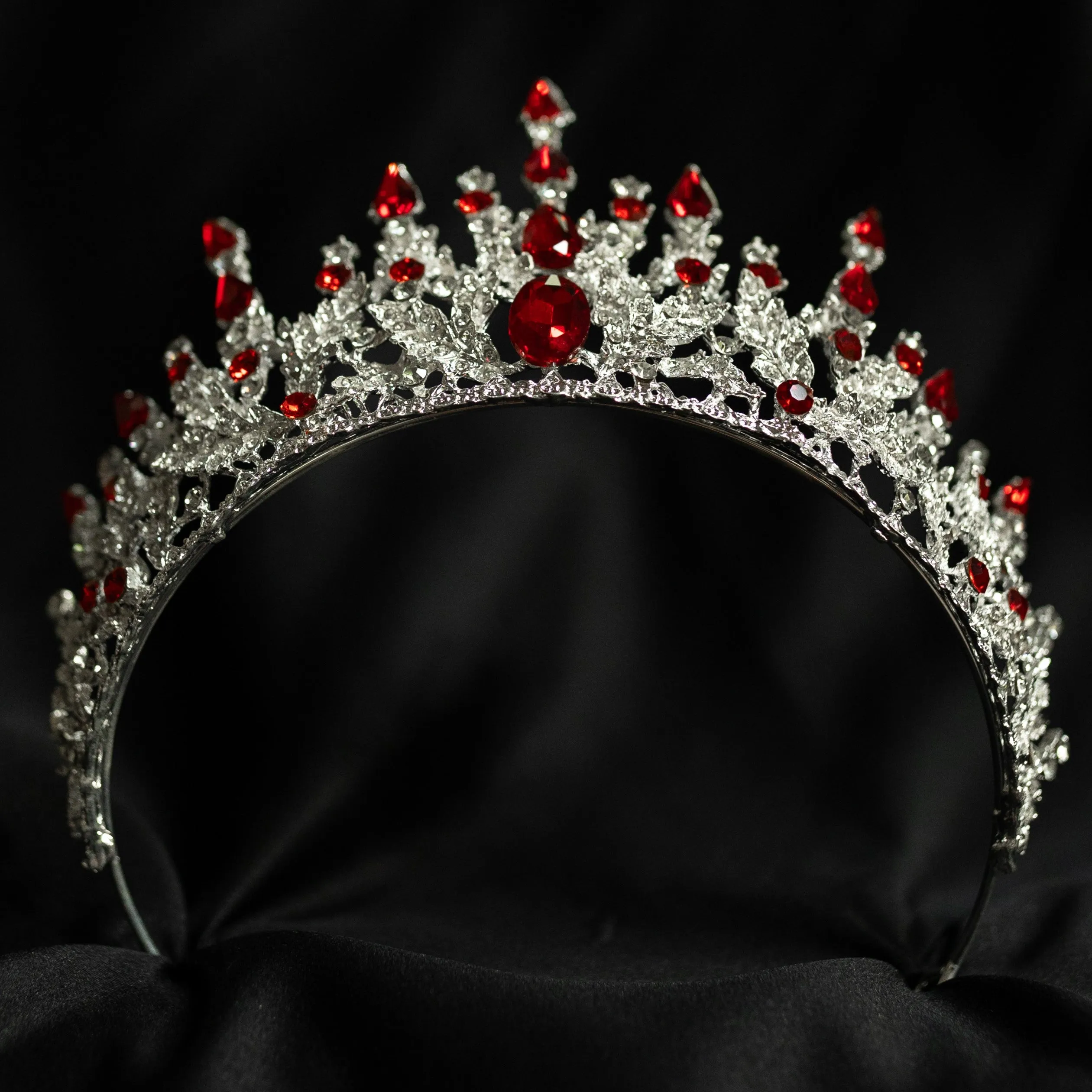 Helena's Tiara in Red & Silver