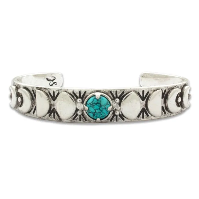 Hiouchi Moon Phases Cuff Bracelet | Turquoise | Gold   Silver