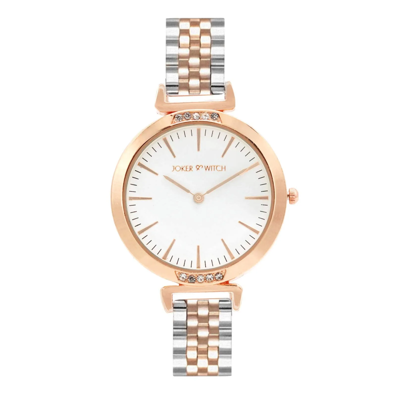 Joker & Witch Kaila White Dial Rosegold Watch Bracelet Gift Set for Women