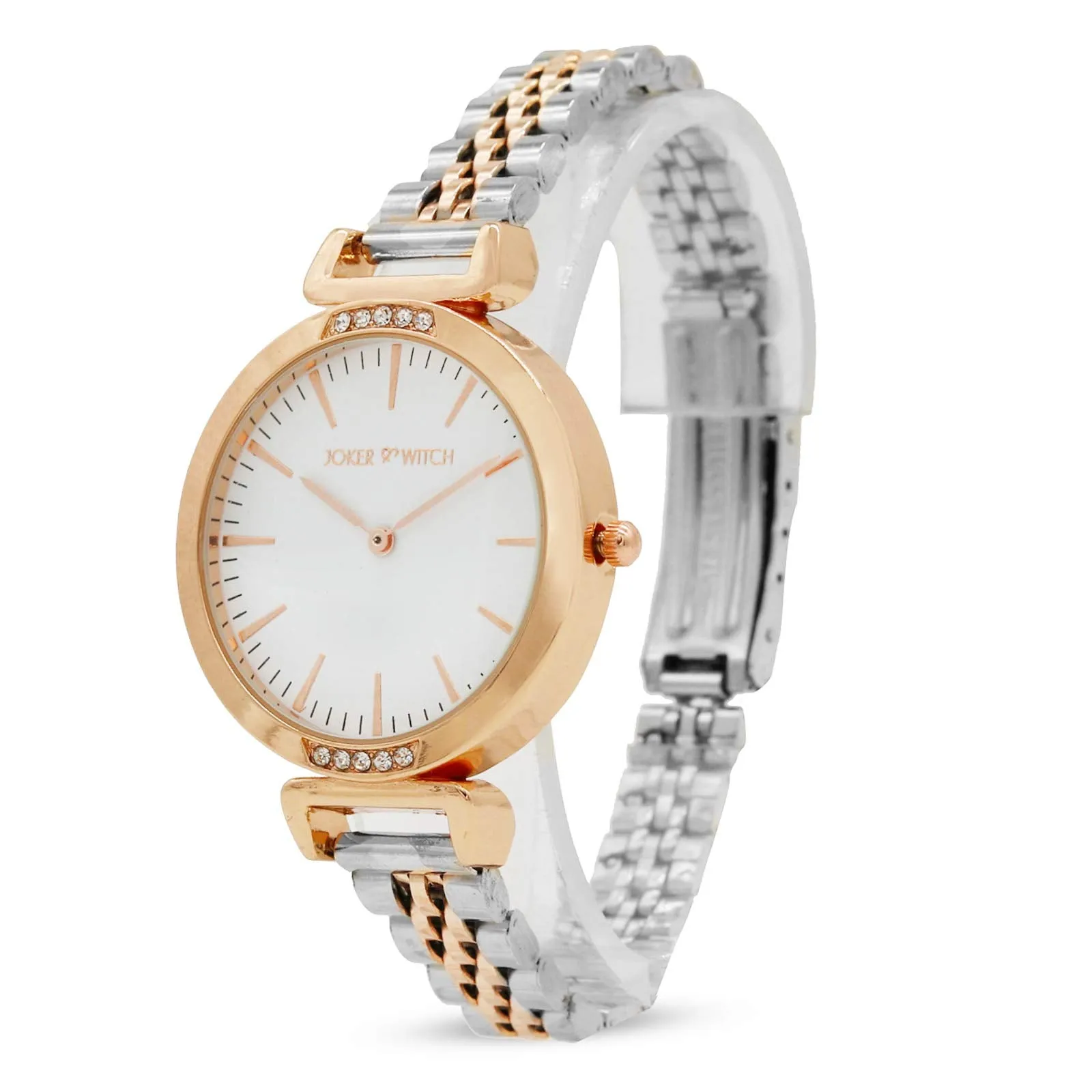 Joker & Witch Kaila White Dial Rosegold Watch Bracelet Gift Set for Women