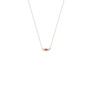 Juno Garnet and Diamond Necklace, 14K Yellow Gold