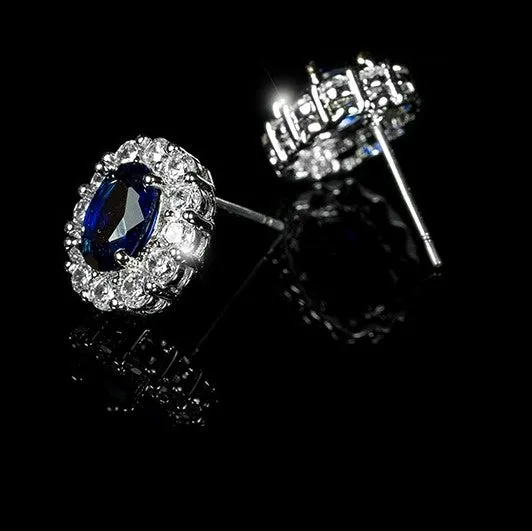 Kate Royal Oval Sapphire Stud Earrings