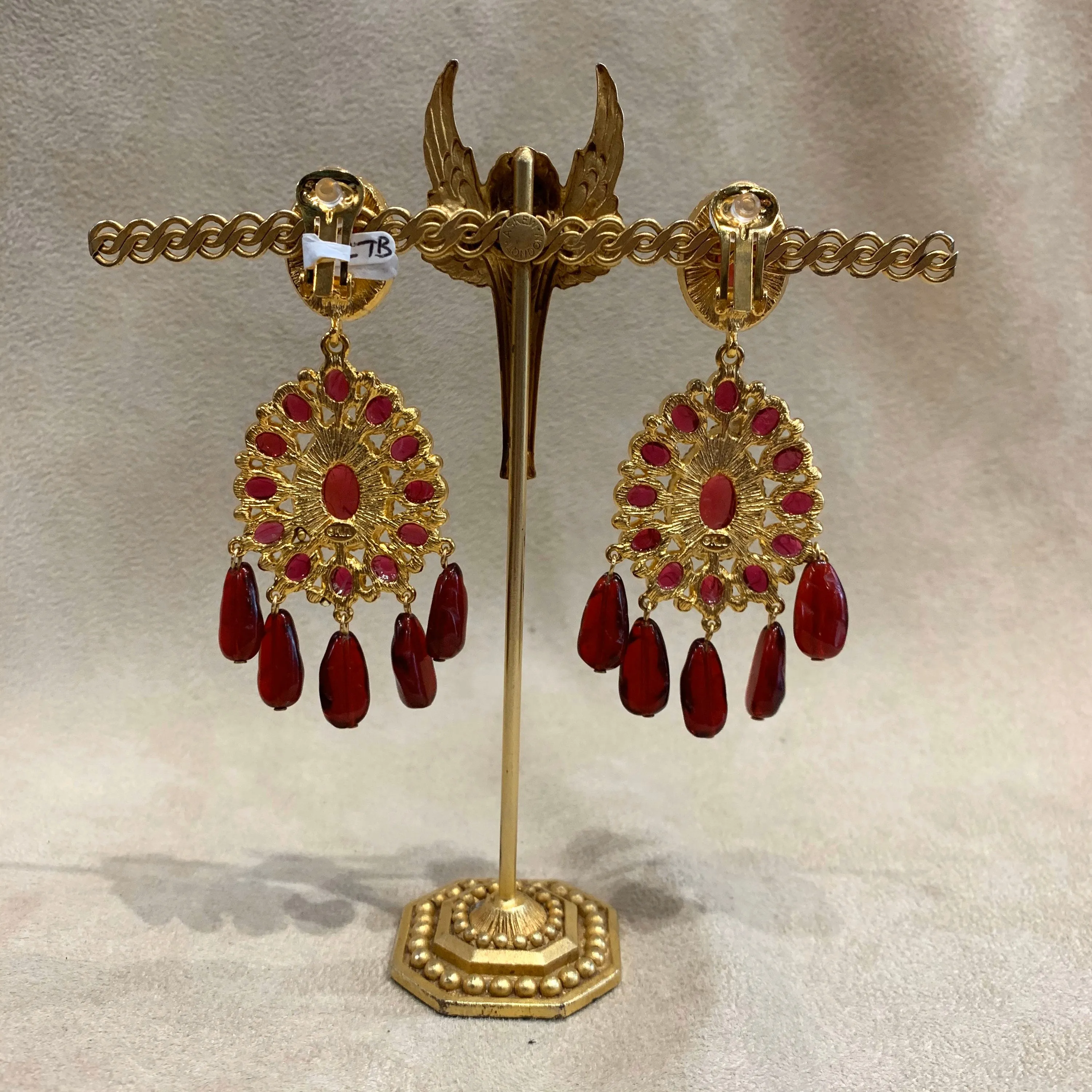 Kenneth Jay Lane Ruby Glass Earrings