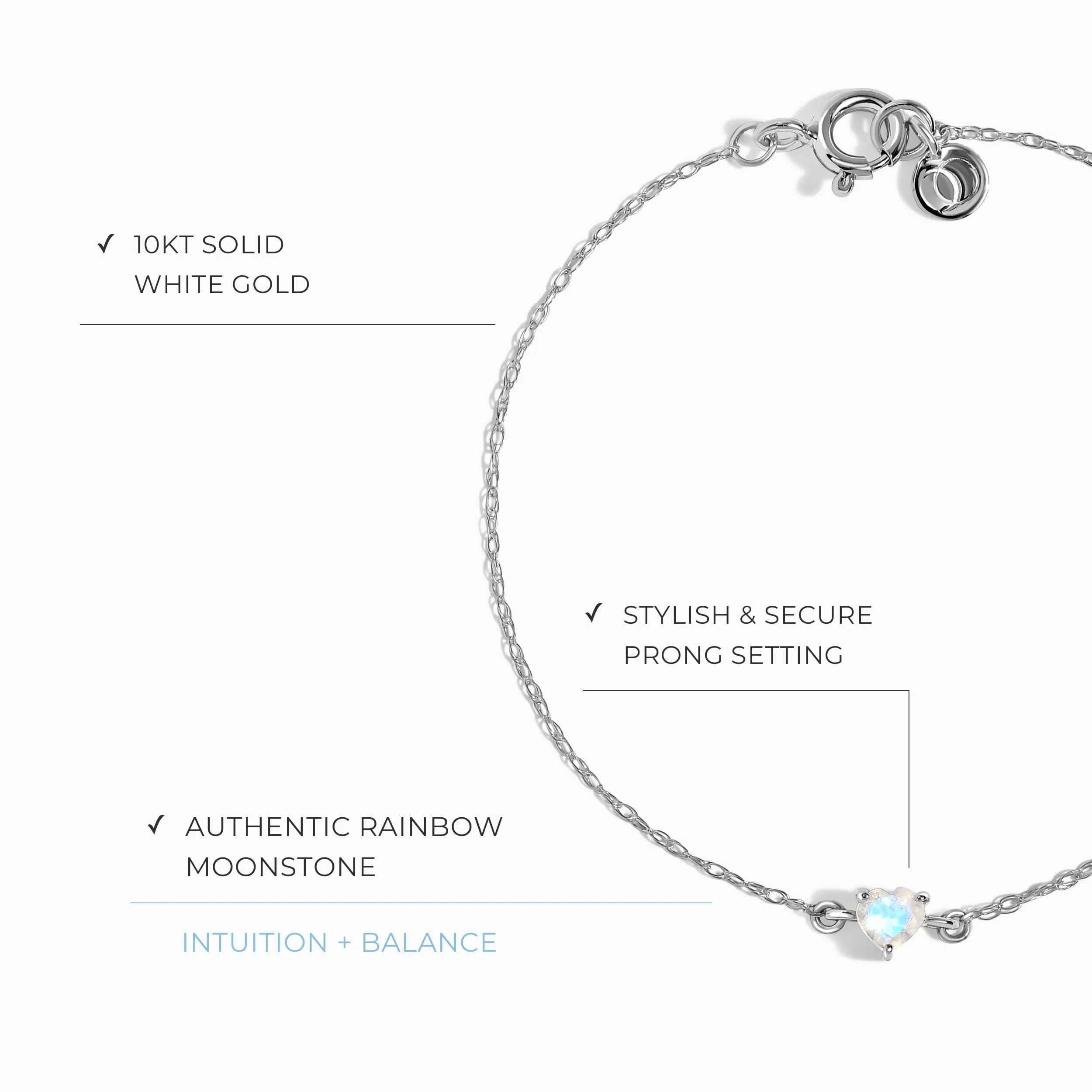 Kids Moonstone Bracelet - Love