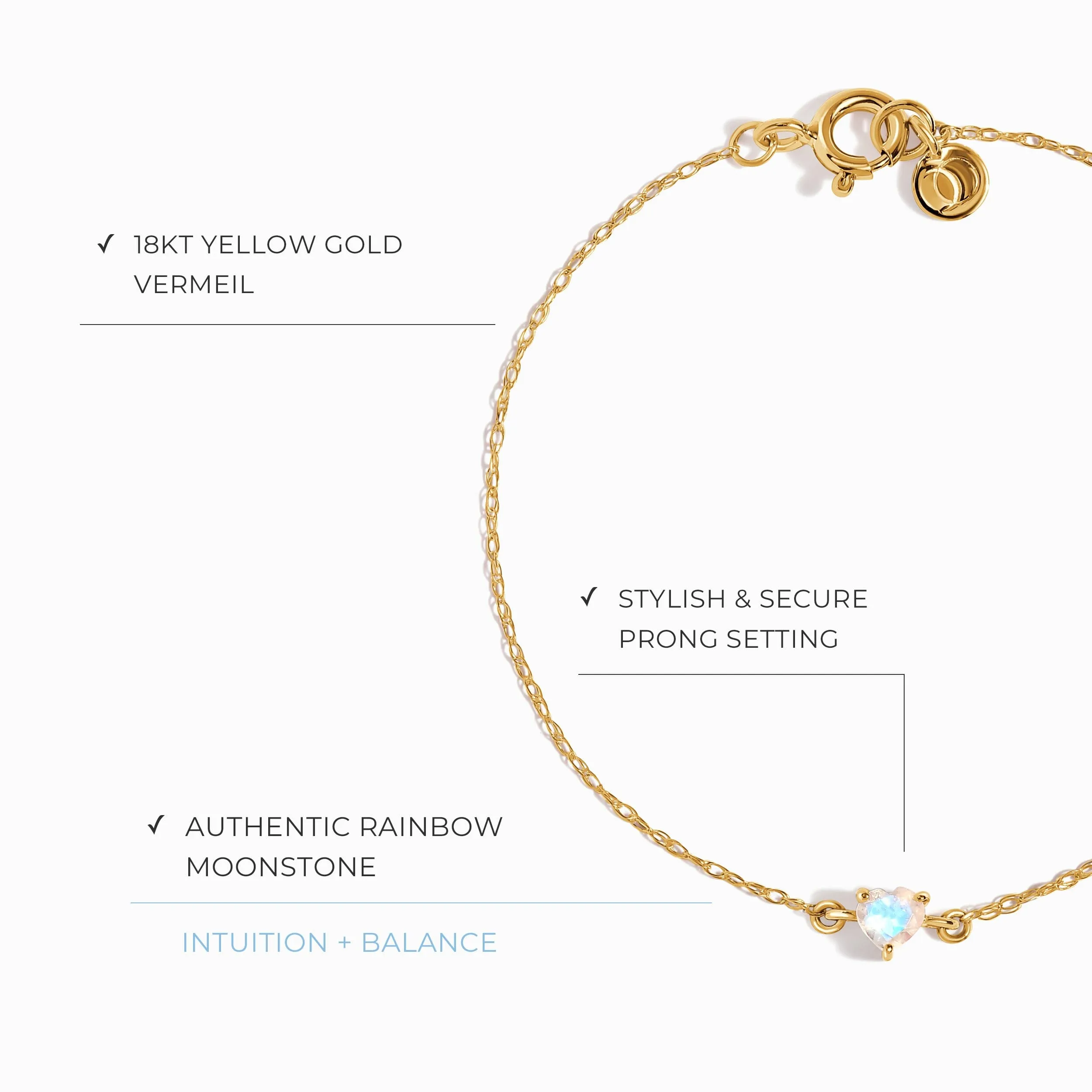 Kids Moonstone Bracelet - Love