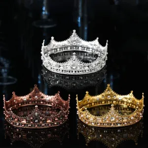 Kings Baroque Vintage Crystal Full Round Crown