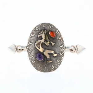 Kokopelli Amber and Amethyst Bracelet