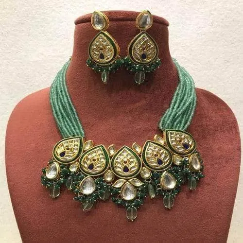 Kundan Drop Centre Patch Necklace