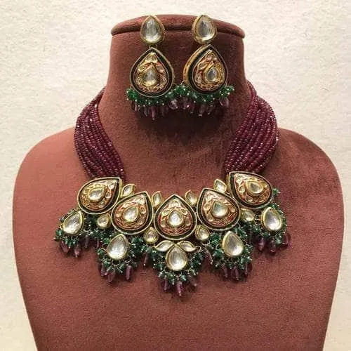 Kundan Drop Centre Patch Necklace