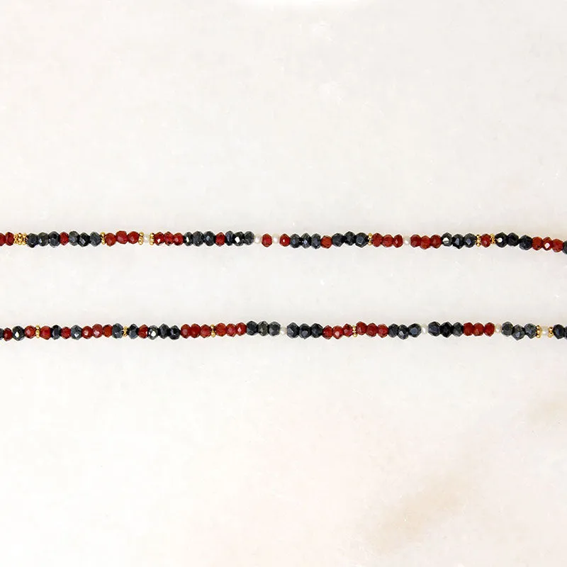 Love & Passion Garnet & Black Zircon Necklace by Ancient Influences