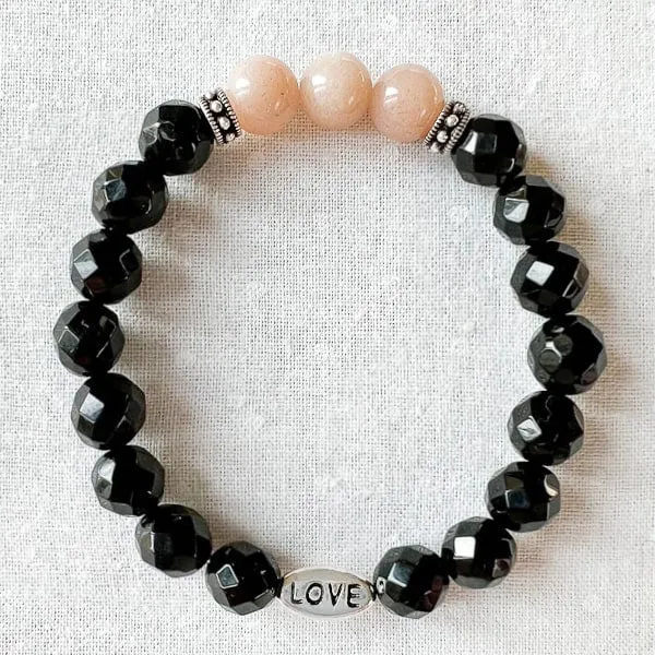 Love and Harmony Moonstone & Onyx Bracelet