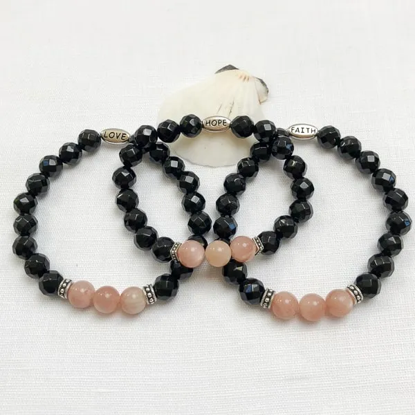 Love and Harmony Moonstone & Onyx Bracelet