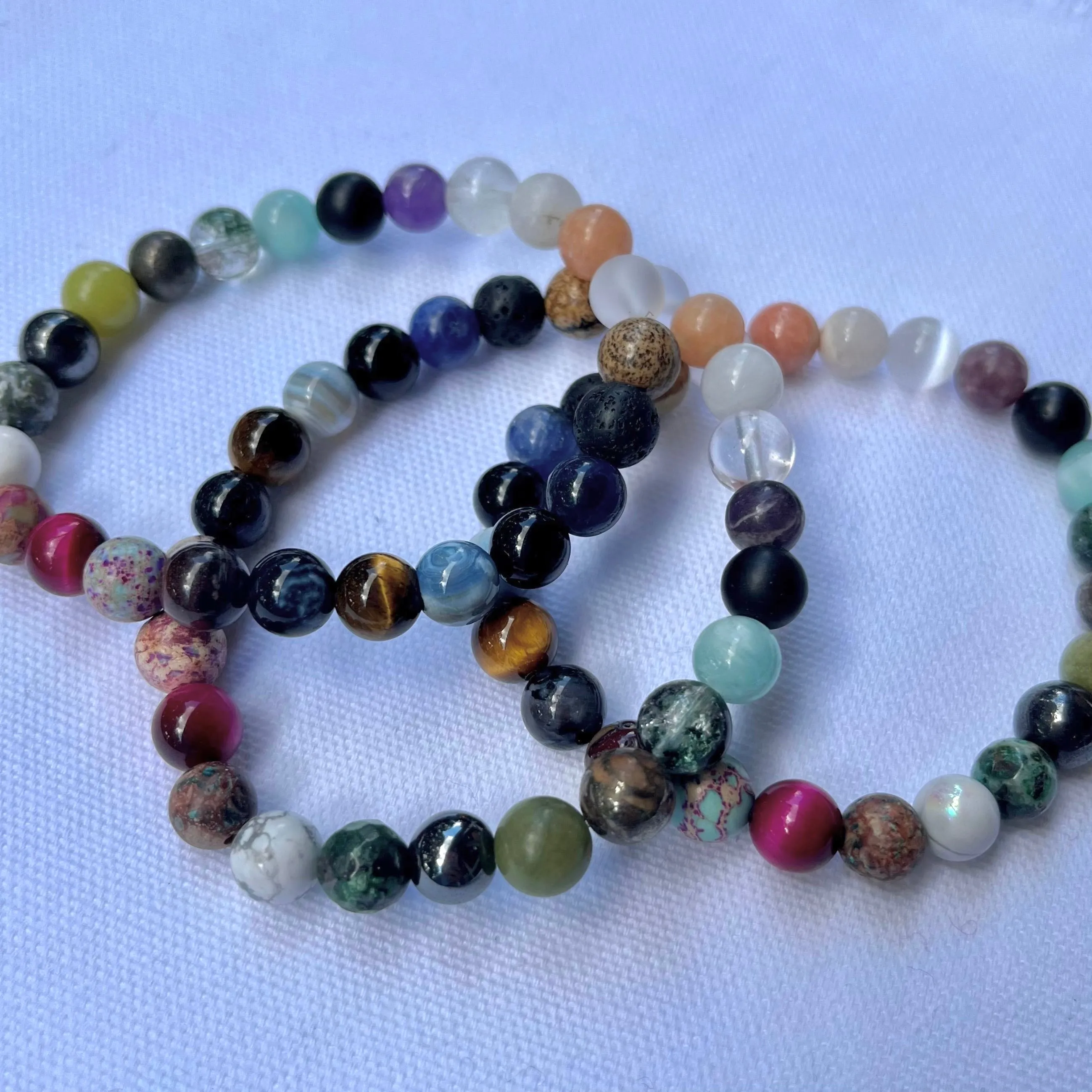 Manifestation 8mm Beaded Bracelet - Crystal Mix