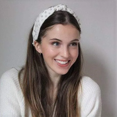 marble pearl ball knot headband luxury woman hairband