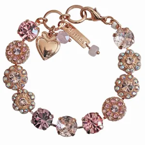 Mariana "Flamingo" Rose Gold Plated Large Round Floral Statement Crystal Bracelet, 4284 319mr