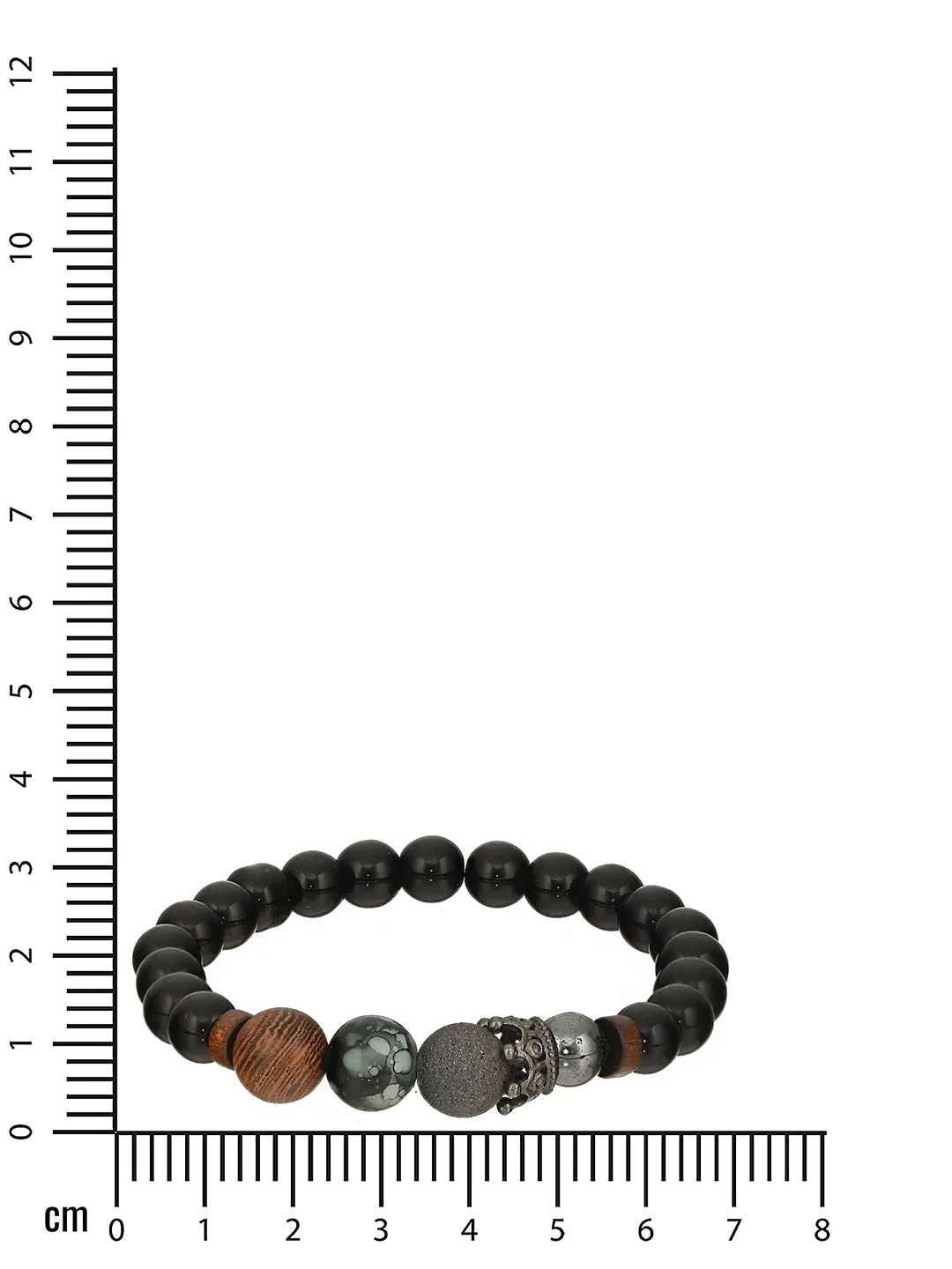 Men Pack Of 3 Brown And Black Elasticated Beaded Bracelet