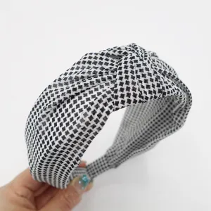 micro houndstooth knot headband chiffon hairband for women