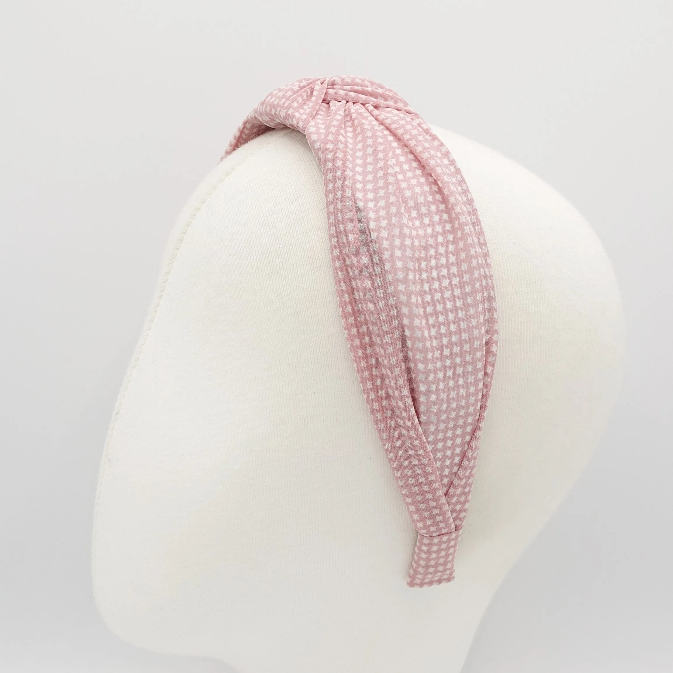 micro houndstooth knot headband chiffon hairband for women