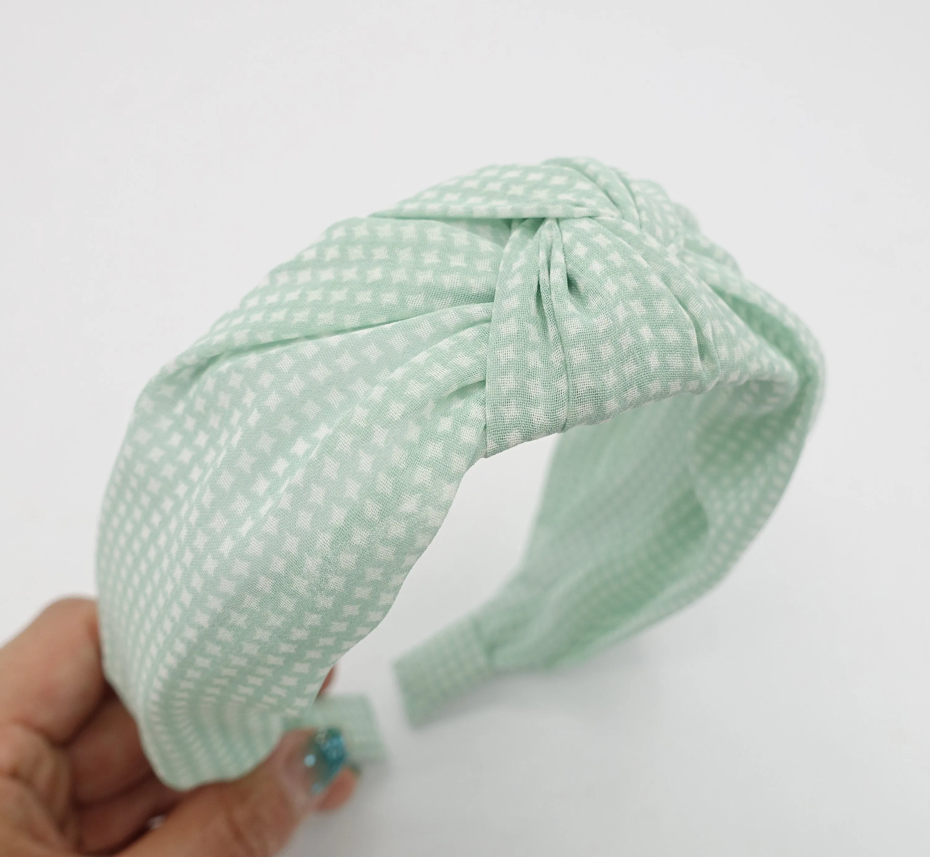 micro houndstooth knot headband chiffon hairband for women