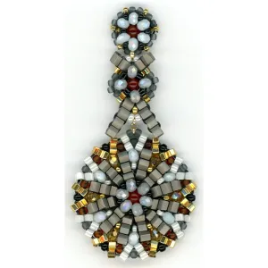 Miguel Ases Mini Garnet & Chalk White Pinwheel Disc  Earring  - Fall 2022